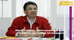 MIGUEL RODRÍGUEZ: “HEMOS PASADO UNA SEMANA REALMENTE MUY COMPLEJA CON LOS APAGONES”