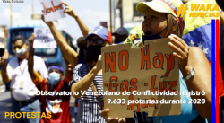 Observatorio Venezolano de Conflictividad registró 9.633 protestas durante el 2020