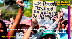 MAESTROS PROTESTARÁN EL VIERNES 15 DE ENERO PARA EXIGIR CONDICIONES LABORABLES