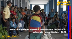 UNICEF: 4,3 MILLONES DE NIÑOS VENEZOLANOS NECESITARÁN ASISTENCIA HUMANITARIA EN 2021